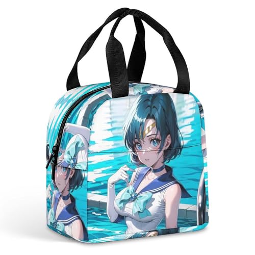 ランチバッグ セーラーマーキュリー 保冷 お弁当 飲み物 お弁当袋 大きめ 大容量 保温 フロントポケット 持ち手つき 内側断熱