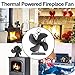 4-Blade Heat Powered Stove Fan for Wood / Log Burner/Fireplace increases 80% more warm air than 2 blade fan