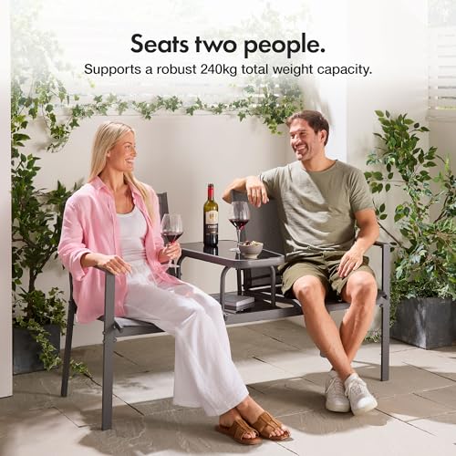 VonHaus Steel Textoline Love Seat steel frame