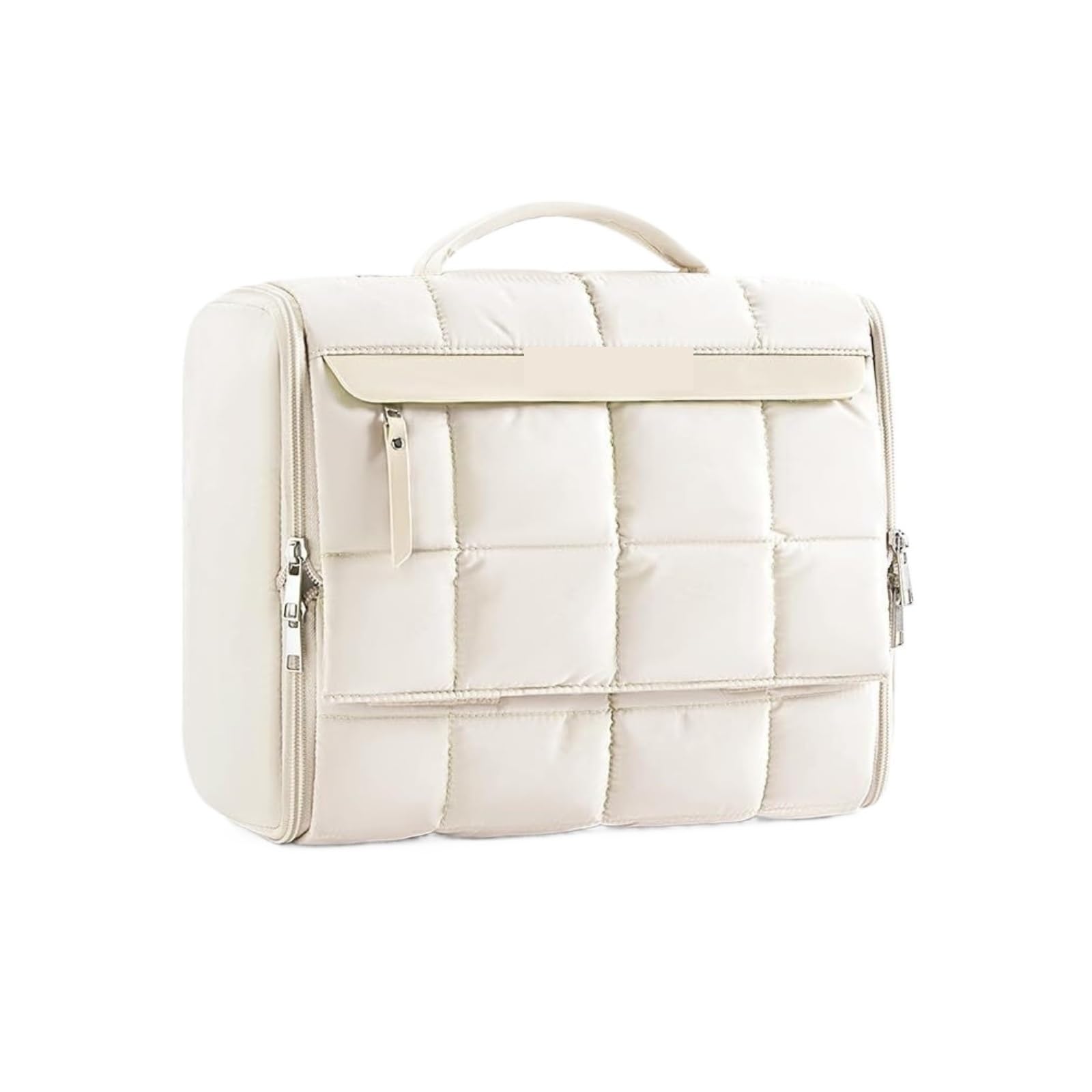 Porta Trucchi Pochette Trucchi Borsa da Toilette da Viaggio Borsa da Toilette sospesa da Donna con Manico Borsa for Cosmetici Trousse Trucchi Donna(White)