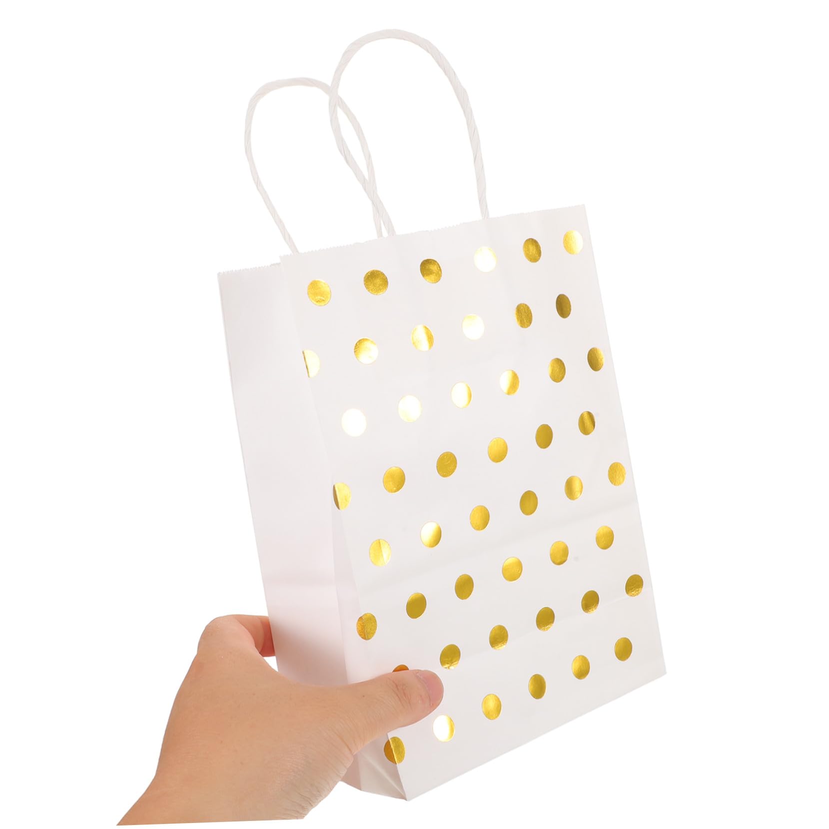 Homoyoyo 30pezzi Sacchetti Regalo in Carta Kraft con Motivo Pois Dorato con Manici per Confezioni di Gioielli Bomboniere e Shower