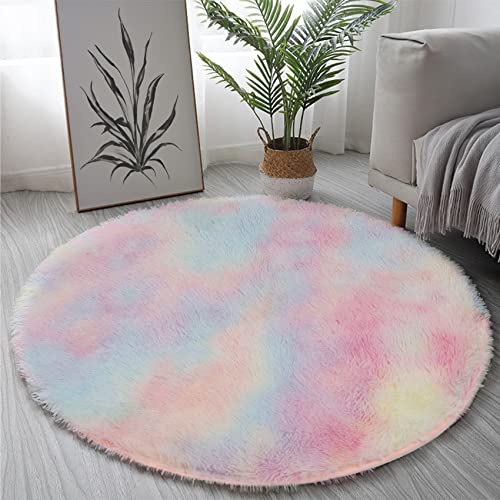 Yifugad Fluffy Colorful Plush Rug, Bedroom Area Rug