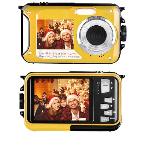 Yixinxin Unterwasserkamera 48MP Bild 10FT 2.7K Video wasserdichte Kamera Unterwasser Digitalkamera...