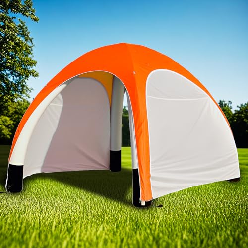 Sewinfla Inflatable Shade Air Canopy Tent,10x10Ft Outdoor UV Protection Sun Shelter with Air Pump,2 Removable Side Panels,Stakes & Sandbags– For marketing Events,Trade Shows,Outdoor Promotions(Orange) - Image 8