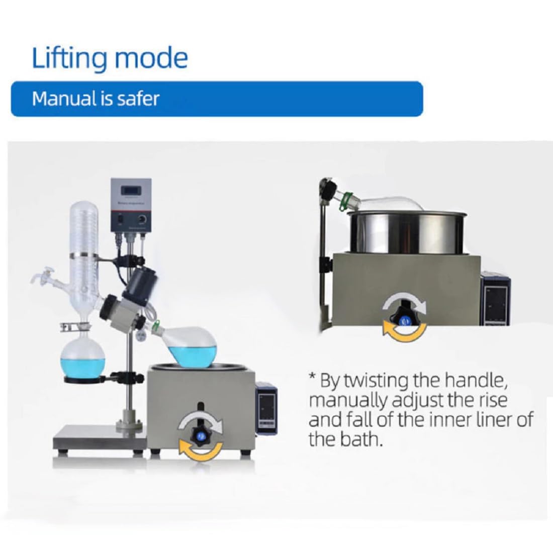 Lab 5L Rotary Evaporator with PTFE Seals & Universal Pump Compatibility – High-Efficiency Distillation for Labs ‌