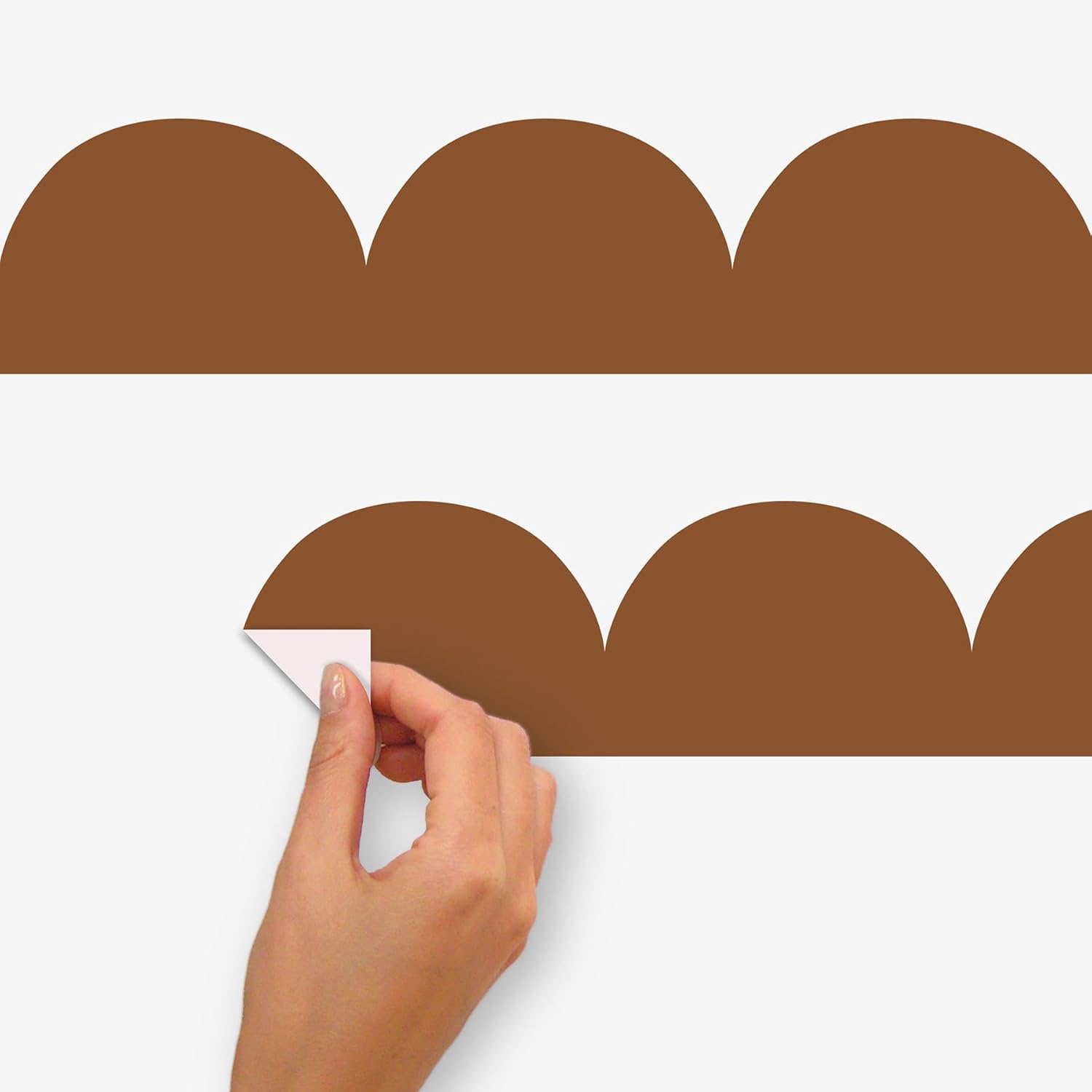 Brown Peel and Stick Scallop Border Decal by RoomMates, RMDM5545