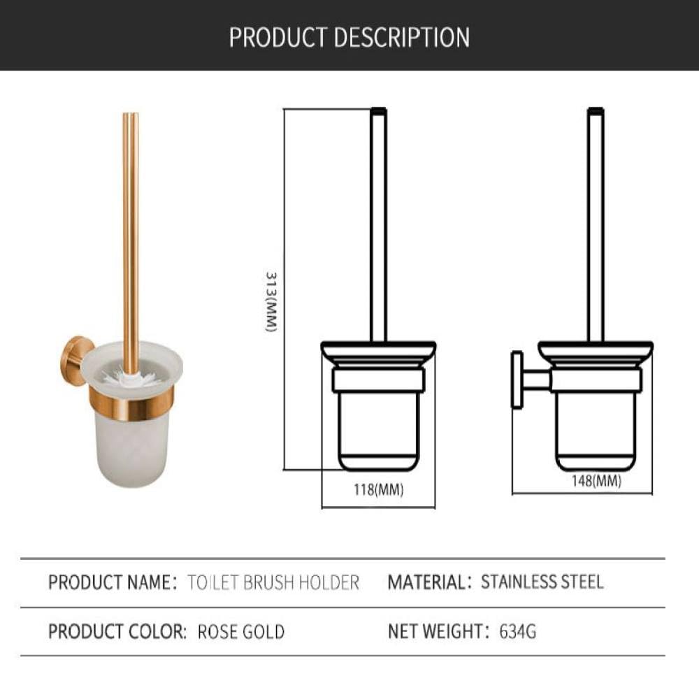 Accesorios de baño de Oro Rosa Cepillado, Soporte para Papel higiénico, toallero, Ganchos para Barra, Soporte para Cepillo de Dientes de Acero Inoxidable, Soporte para Cepillo de baño