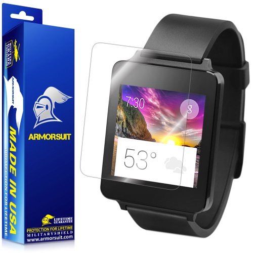 ArmorSuit LG G Watch Screen Protector (2 Pack) Full Coverage MilitaryShield Screen Protector for LG G Watch -HD Clear Anti-Bubble