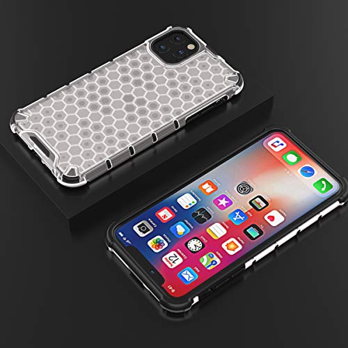 Image of Glasgow | for Apple iPhone 11 Pro Honeycomb Pattern Back Case Cover for Apple iPhone 11 Pro with 4 Bumper Corners and Military Grade Protection - Transparent