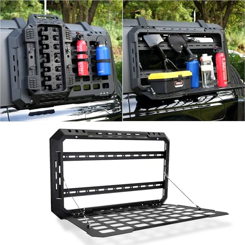 Rear Window Storage Table Molle Panel Flank Kit Rear Foldable Window Shelf for Ford Bronco