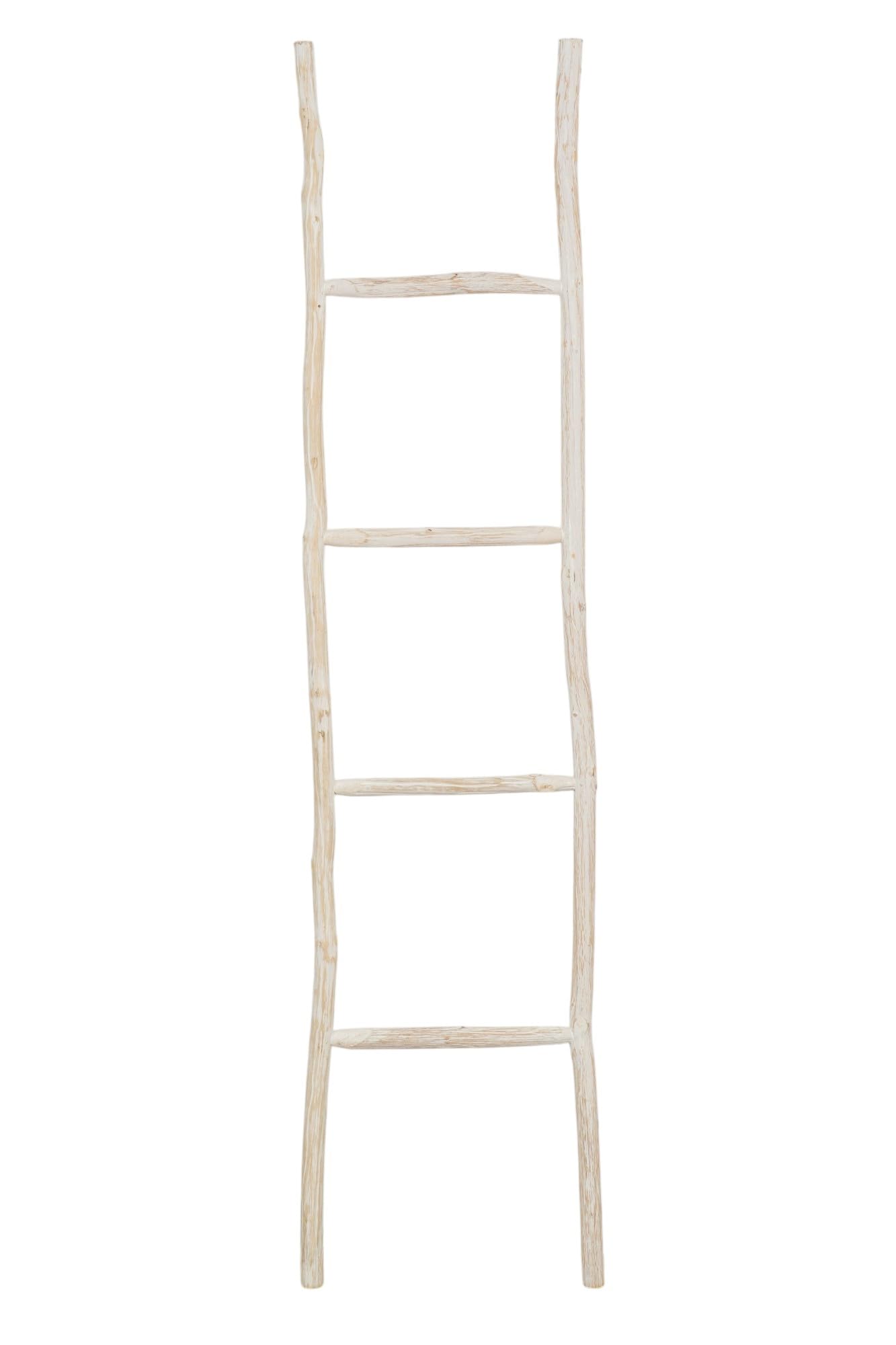 Biscottini Handtuchleiter für Badezimmer, 170 x 4 x 37 cm, dekorative Leiter aus Holz – Handtuchleiter aus Bambus – Leiter aus Holz zum Aufhängen von Handtüchern – Leiter für die Wand aus Metall