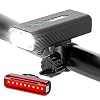 1200 Lumens Bike Lights for Night Riding,Super Bright Bike Lights Front and Back,USB Rechargeable Bicycle Light,3 LED Bike Headlight with Power Bank Function,IPX5 Waterproof,3+5 Light Modes