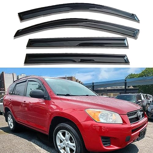 Tape On Window Visors Rain Guards Car Sun Shade Vent for 2006-2012 Toyota RAV4,Side Window Vent Wind Deflectors & Visors,Sun Visor for Car,Smoke 4-Pieces Set