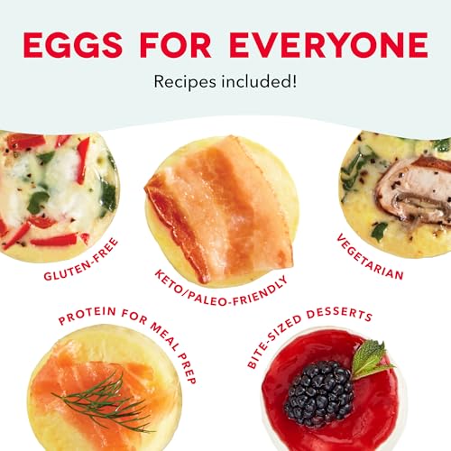 Image of Dash Sous Vide Style Family Size Egg Bite Maker for Breakfast Bites, Sandwiches, Healthy Snacks or Desserts, Keto & Paleo Friendly (9 Servings), Red, 9 Egg Bites