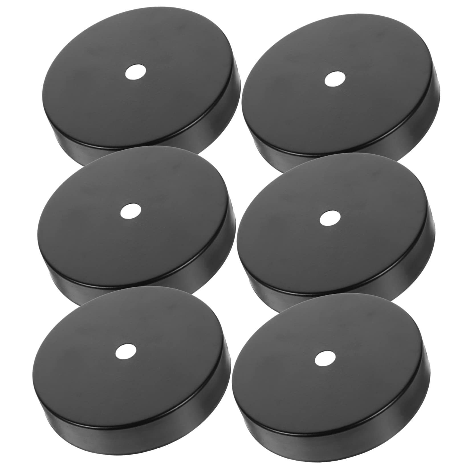 Tofficu Lot de 6 Plaques de Recouvrement pour Luminaire Suspendu en Métal Noir, Capacité de Charge Élevée, Installation Facile, pour Cafés et Éclairage Industriel