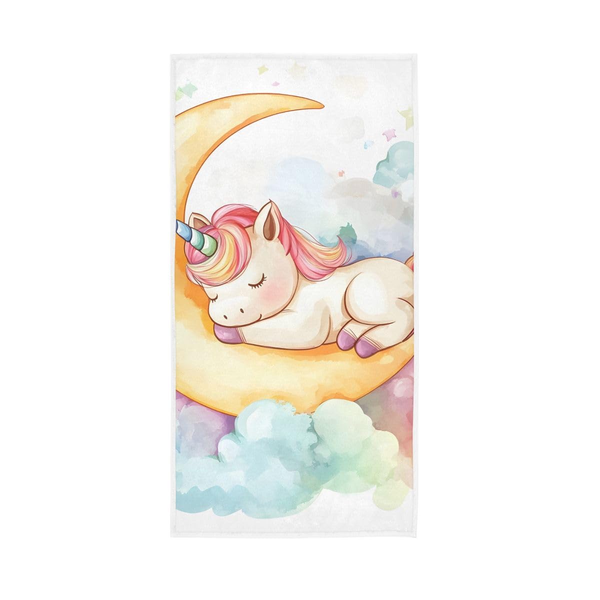 HUYGD Cute Cloud Unicorn Hand Towels, Bathroom Hand Towels Decorative 15 x 30 Inches