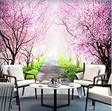 Dreidimensionale Rosa Waldgrün Pflanzen 3D Tapeten Tapete Luxus Home...