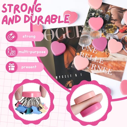 Imanes decorativos pequeños en forma de corazón, pack de 30 miniatura 3