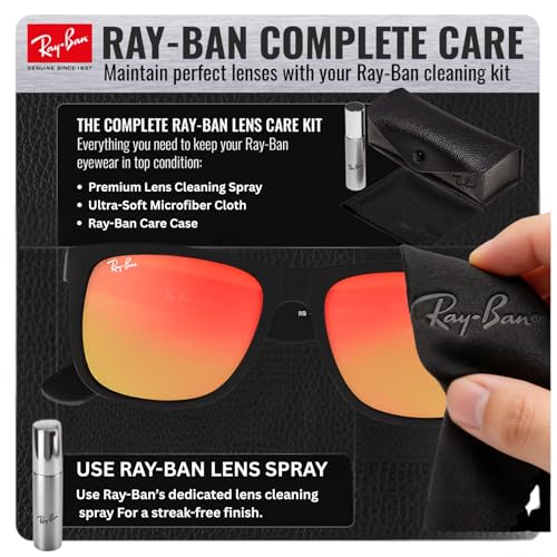Image of Ray-Ban RB4165 JUSTIN COLOR MIX Square Shaped Sunglasses for Men with Official RAYBAN Eyewear Kit