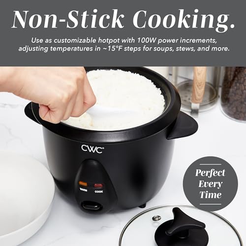 Image of COOK WITH COLOR 6 Cup Rice Cooker 300W - Effortless Cooking and Perfectly, Cooks 3 Cups of Raw Rice for 6 Cups of Cooked Rice, Black
