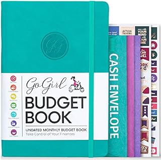 GoGirl Budget Book  Colorful Monthly Financial Planner Organizer. Budget Planner & Expense Tracker to Reach Financial Goals, Lasts 1 Year, Undated, Bonus 3 Cash Envelopes, A5 Hardcover  Rose Gold