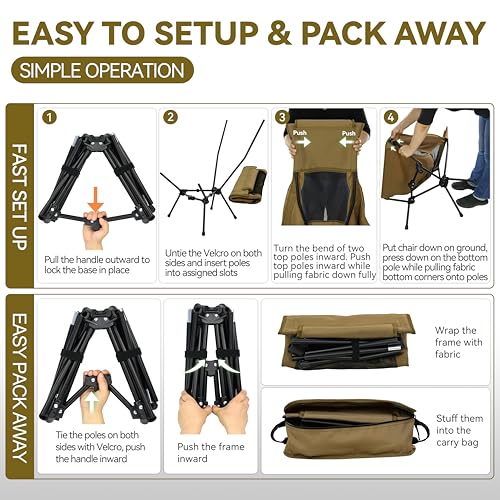 MARCHWAY Lightweight Folding High Back Camping Chair with Head Support の商品画像 5