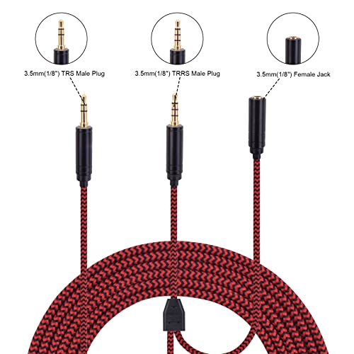 Image of HD60 Chat Link Audio Adapter Replacement, 6.9ft, Red, 3.5mm Male-to-Male, Gaming Cables, Compatible with Elgato HD60 Series, Switch PS5 PS4 Xbox One X /S, Headphones