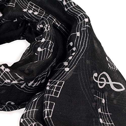TrendsBlue Premium Music Notes & Chords Fashion Scarf Wrap2