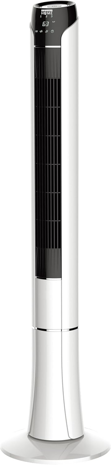 48" Tower Fan with Remote, Standing Fan for Bedroom with 3 Wind Modes and Speeds, LED Display, 15 Hour Sleep Timer, and Oscillation, 28dB Quiet Cooling for Home or Office 48"H