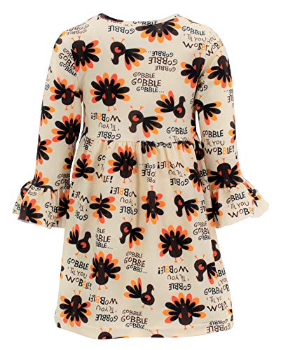 Image of Girls Long Sleeve Ruffled Dresses for Toddlers and Kids