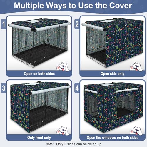 Bienbee Dog Crate Cover, 30 inches Windproof Crate Covers for Dog Cages Breathable Dog Kennel Cover Double Sided Zipper Dog Cage Cover for Wire Dog Cage Indoor Outdoor Protection - Image 6