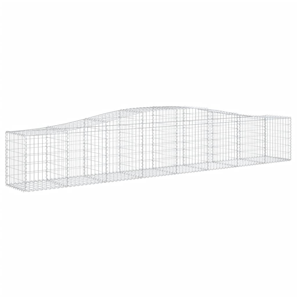 10 STK. Gabionenkorb Set 400x50x60/80 cm Verzinkter Draht Silber | Formstabile Drahtgitter für Garten, Vorgarten und Terrasse. Praktische Gabionenwand zur Befüllung mit Steinen oder Kies.
