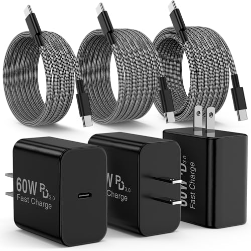 60W USB C Samsung Super Fast Charger for Samsung Galaxy S26 Ultra with 3-Pack Type C to USB C Braided Cables (3FT/6FT/10FT) Compatible with Samsung Galaxy S25 Ultra /S24/S23 Series Z Fold/Flip&Tablets