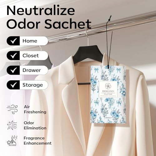 Image of MYARO 20 Packs Fresh Linen Sachets for Drawer and Closet, Long-Lasting Sachets Bags Air Freshener Fresh Scents, Potpourri Bags Home Fragrance for Lover