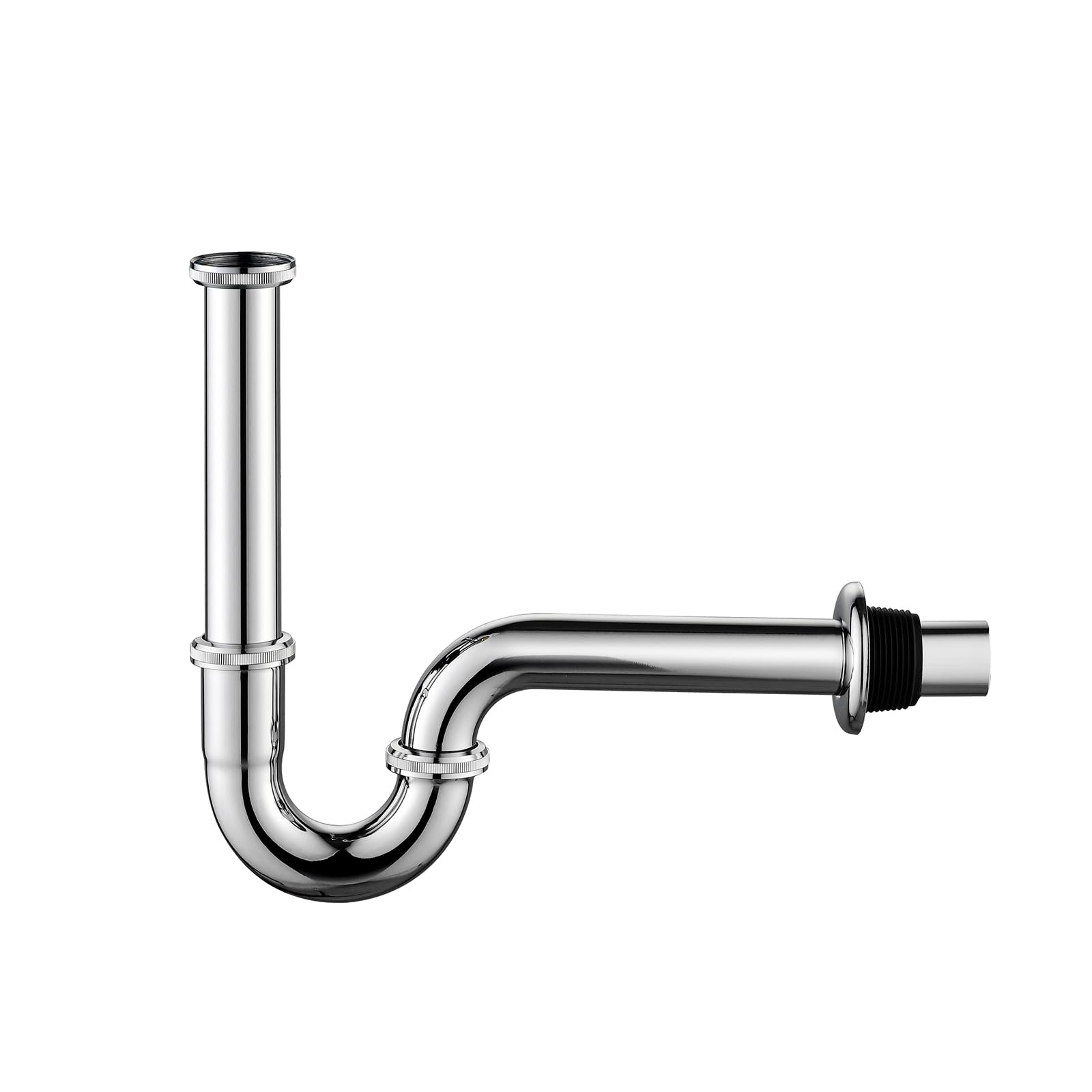 Fregadero de baño con trampa P de latón: trampa para fregadero de 1 1/4 con altura ajustable, trampa en P de cromo con tubo de extensión de junta deslizante, kit de repuesto de