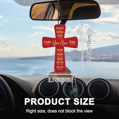 Image of Fumete 24 Pcs Christian Gifts for Women Cross Car Air Fresheners Bulk You Are Air Freshener Religious Fresh Scented Hanging Ornaments Gifts for Women Baptism Church Sunday School