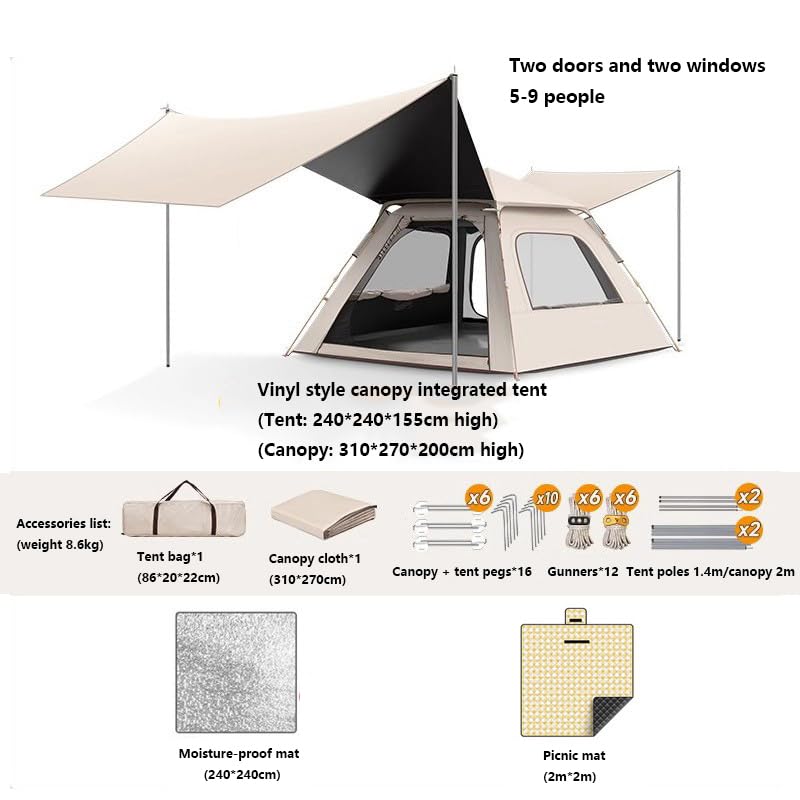 Carpa portátil automática impermeable para camping 5 personas miniatura 2
