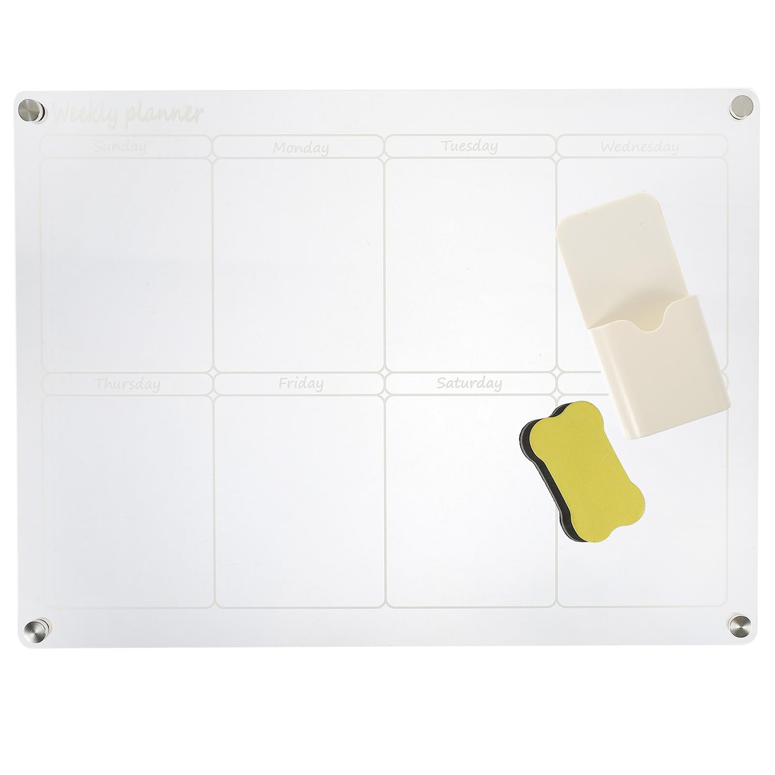 PRETYZOOM Tableau Effaçable à Sec Acrylique Transparent Tableau Mural pour Agenda et Réfrigérateur Réutilisable