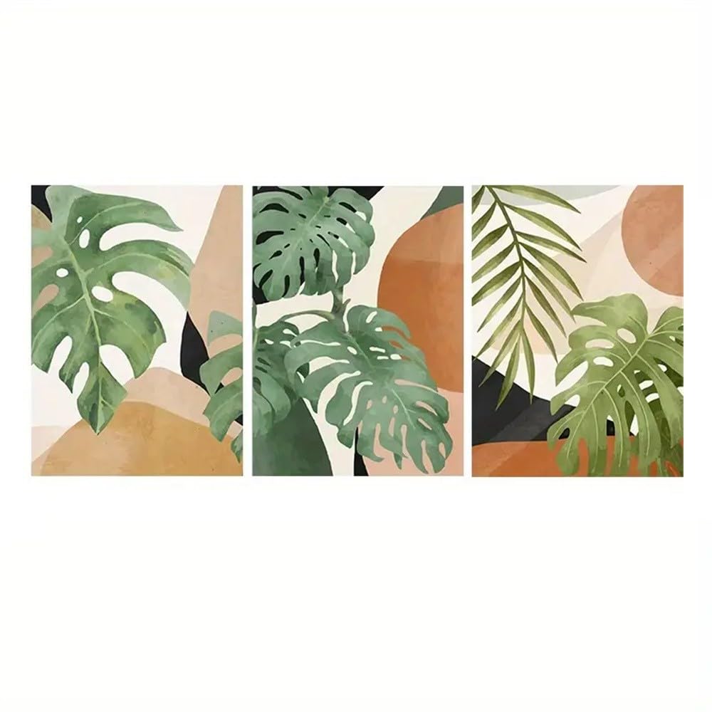 WBYZAC Botanical Posters-Boho Botanical Abstract Greenery Plant Posters, Wall Art Canvas Painting Prints, Pictures for Modern Living Room Kitchen Interior Home Decor-60 * 70cm*3PCS (No Frame)