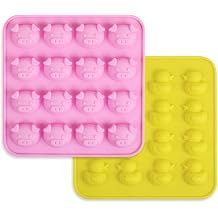 homEdge Duck and Pig Silicone Molds, Non-Stick Food Grade Silicone Molds for Chocolate, Candy, Jelly, Ice Cube