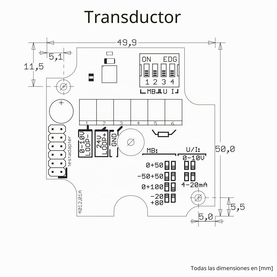 iOVEO 206AF02202 - Medidor de temperatura exterior, PT1000, sensor exterior activo, 0 – 10 V o 4-20 mA, sensor externo Tubo de protección
