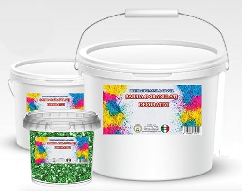 Generico Sassi Decorativi per Vasi 0,8-1,2 cm Ciottoli per Giardino Assortiti – Granulato di Marmo per Piante, Paesaggistica, Casa e Giardini - Pietre Acquario (VETRO VERDE, 1 Kg)