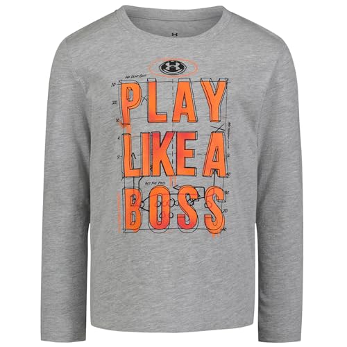 Image of Under Armour Boys' Long Sleeve Logo Graphic T-Shirt, Lightweight & Breathable, Relaxed Fit