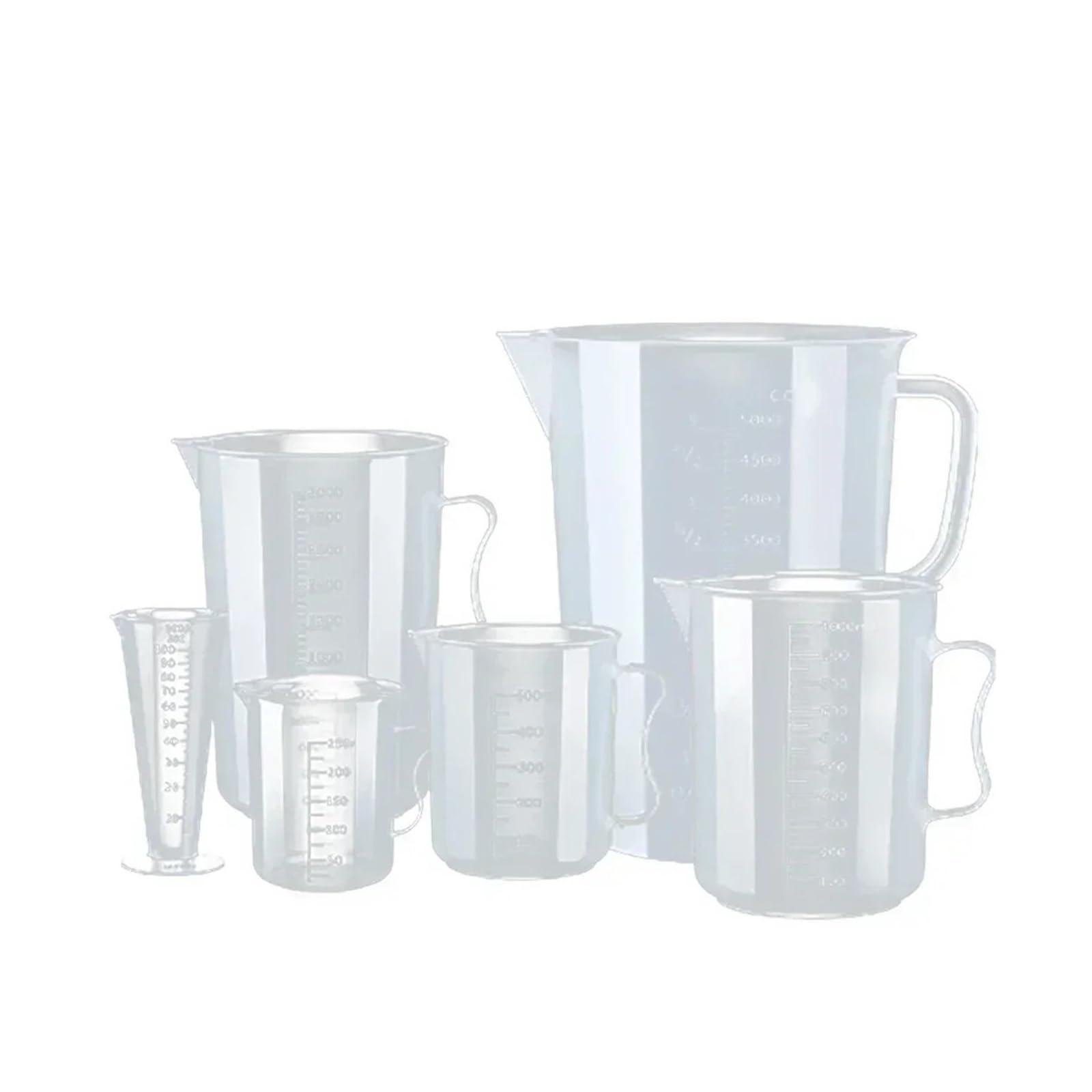 Vaso medidor graduado de plástico de gran capacidad con tapa, vaso mezclador transparente for uso en cocina y laboratorio(5000ml)