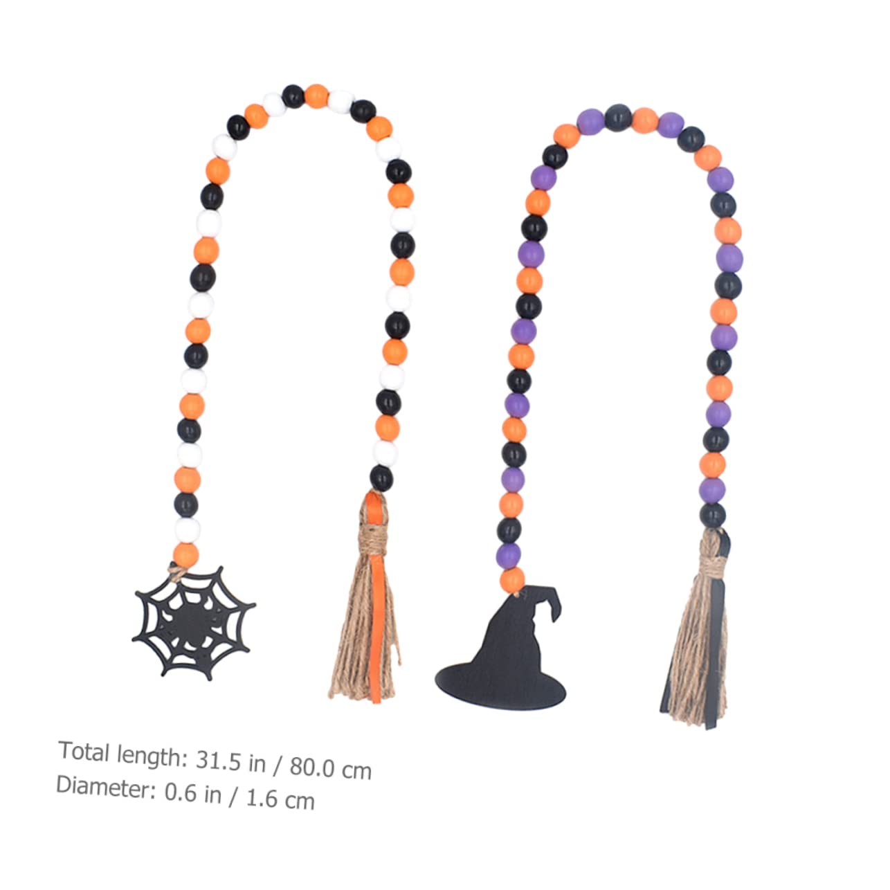 PRETYZOOM Lot De 3 Pompons Décoratifs en Bois pour Halloween Perles À Suspendre pour Décoration De Cuisine 2 Pièces X 3