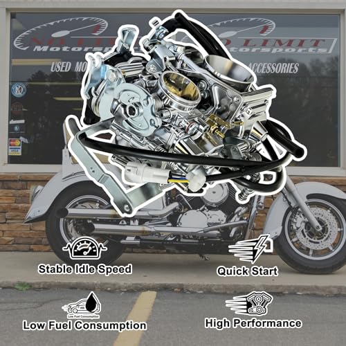 Image of Carburetor with Intake Manifold Fit for Yamaha V Star 1100 Custom Classic XVS1100 1999-2003, XVS1100A 2000-2003,Silverado XVS1100AT 1999-2005,Replace 5EL-14900-20-00 5EL-14900-21-00 5EL-14900-30-00