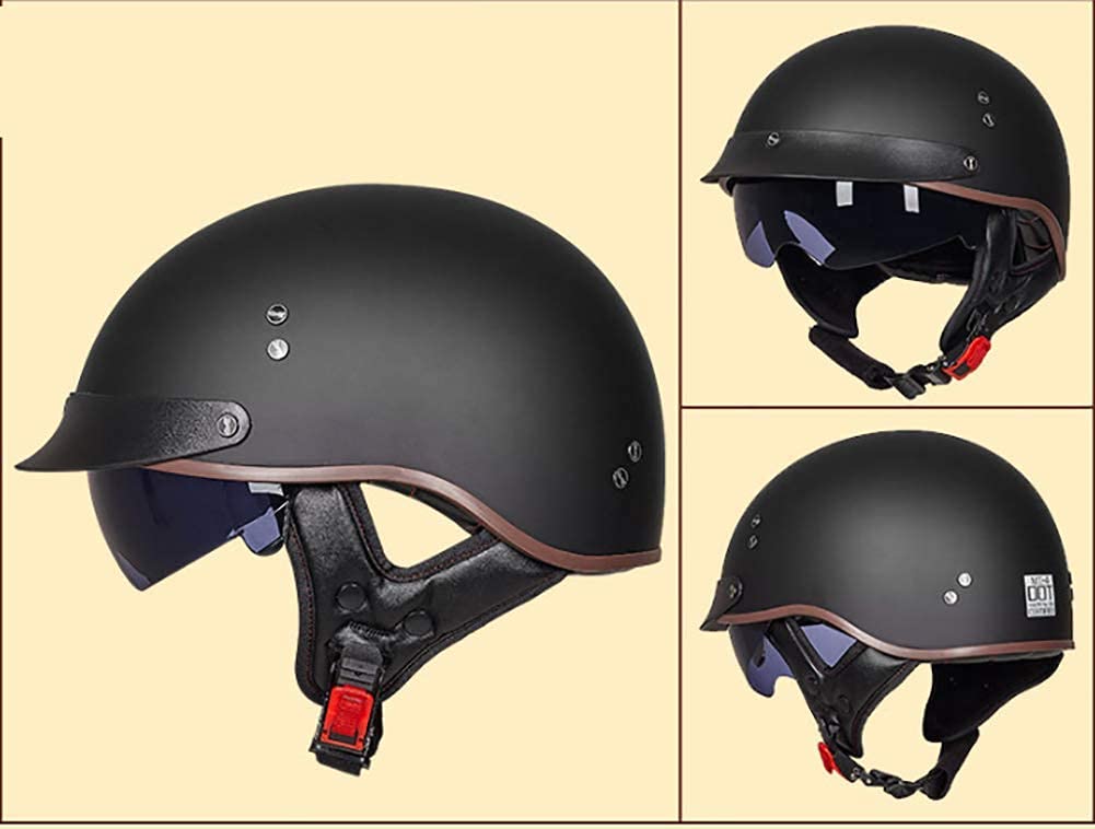 Retro kask motocyklowy dla dorosłych mężczyzn kobiet, letni kask motocyklowy z otwartą twarzą ECE/ECE zatwierdzony z wagą osłony przeciwsłonecznej rower jazda na rowerze kaski dla dorosłych