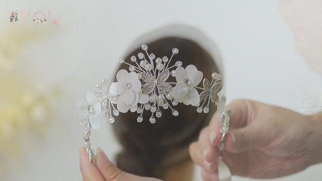 Bella fascia per capelli in plastica per ragazze rosa con strass, corona da principessa, cuore, compleanno, tiara per accessori per capelli da festa  36