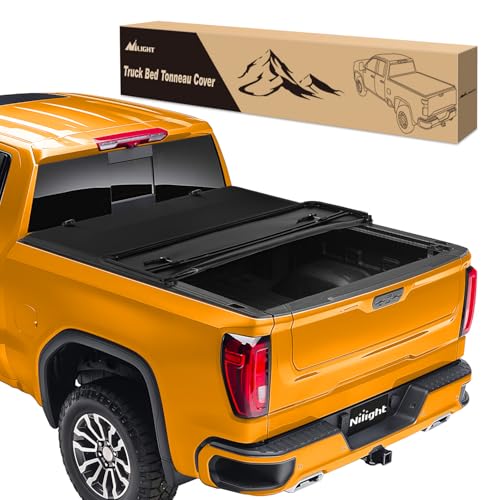 Image of Nilight Soft Tri-fold Truck Bed Tonneau Cover Compatible with Chevy Silverado 1500 /GMC Sierra 1500 2007-2026, 5.9ft