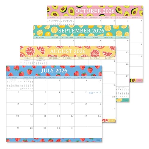 S&O Fresh Fruity Magnetic Fridge Calendar from July 2026-December 2027-Tear-Off Refrigerator Calendar to Track Events & Appointments -18 Month Magnetic Planner for Fridge for Easy Planning-8x10 in.